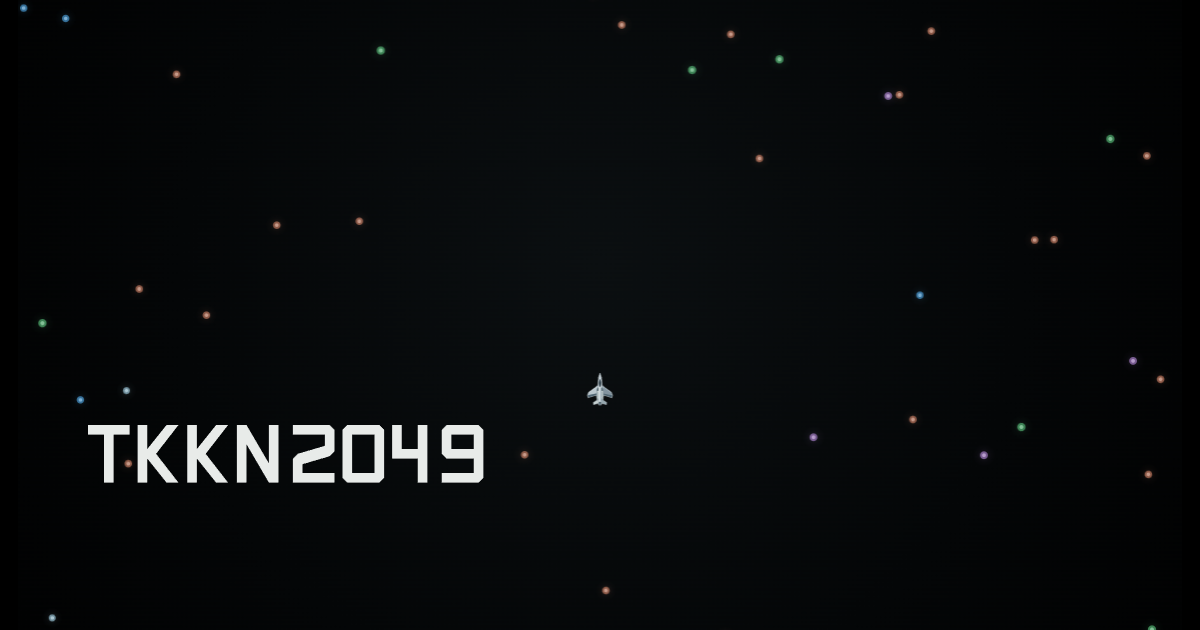 TKKN 2049: a small jet in a field of coloured bullets